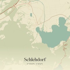 Vintage map of Schlehdorf, Germany.