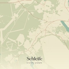 Vintage map of Schleife, Germany.