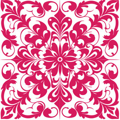 Fototapeta premium Tile pattern seamless flourish background element arabic decorative design for floor or wall vector.