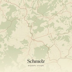 Vintage map of Schmelz, Germany.