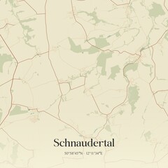 Vintage map of Schnaudertal, Germany.