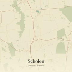 Vintage map of Scholen, Germany.