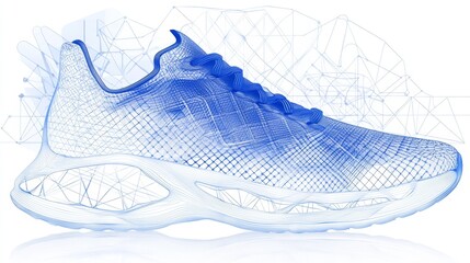 Innovative Athletic Shoe Design Wireframe Model