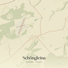 Vintage map of Schongleina, Germany.