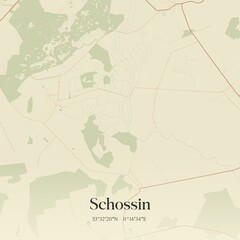 Obraz premium Vintage map of Schossin, Germany.