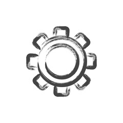 筆書き工具類関連の単品アイコン　歯車