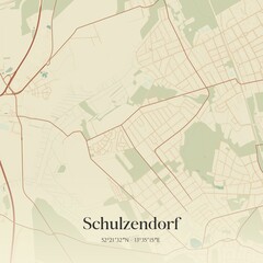Vintage map of Schulzendorf, Germany.