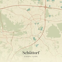 Obraz premium Vintage map of Schuttorf, Germany.