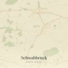 Fototapeta premium Vintage map of Schwabbruck, Germany.