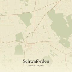 Fototapeta premium Vintage map of Schwaforden, Germany.