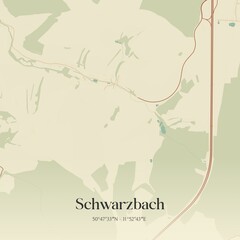Obraz premium Vintage map of Schwarzbach, Germany.