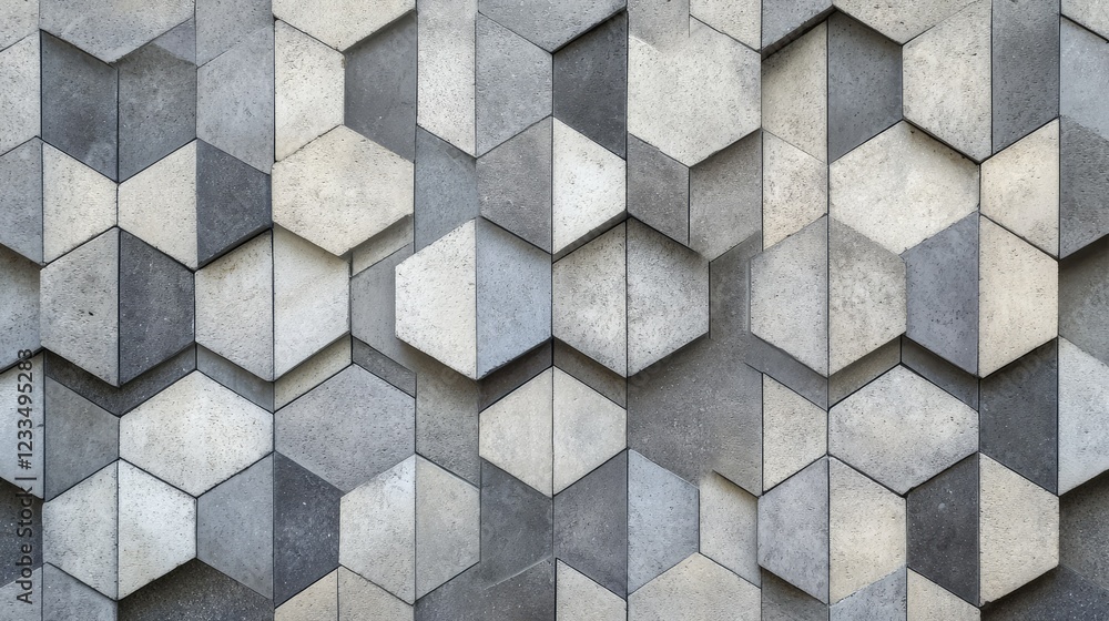Poster hexagonal concrete pattern with a modern gray texture design