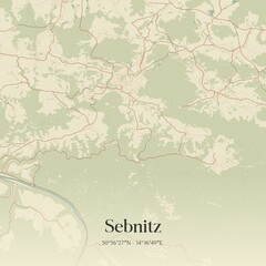 Vintage map of Sebnitz, Germany.