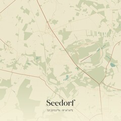 Vintage map of Seedorf, Germany.