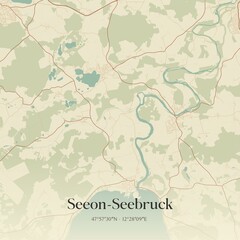Vintage map of Seeon-Seebruck, Germany.