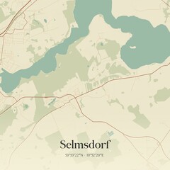 Obraz premium Vintage map of Selmsdorf, Germany.