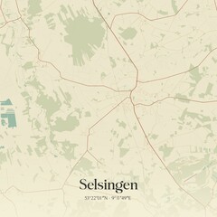 Vintage map of Selsingen, Germany.
