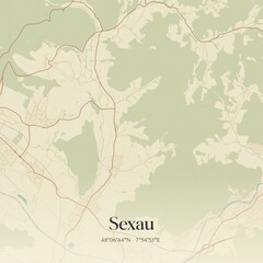 Vintage map of Sexau, Germany.