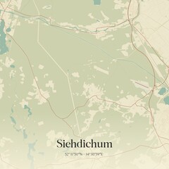 Vintage map of Siehdichum, Germany.