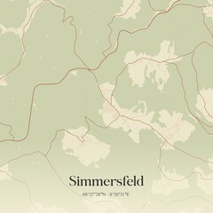 Vintage map of Simmersfeld, Germany.