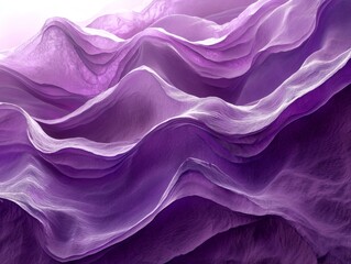 Obraz premium Abstract purple waves, layered design, 3d render, Generative AI