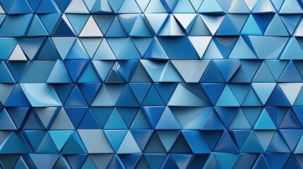 Fototapeta premium Abstract blue triangle wall texture background