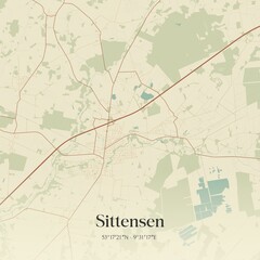 Vintage map of Sittensen, Germany.
