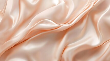 Fototapeta premium Draped Peach Silk Fabric Soft Texture Background