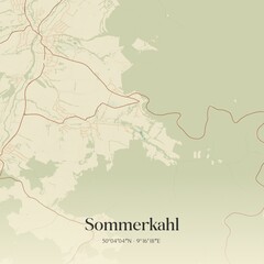 Obraz premium Vintage map of Sommerkahl, Germany.