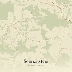 Vintage map of Sonnenstein, Germany.
