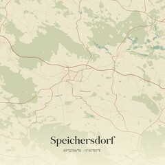Vintage map of Speichersdorf, Germany.