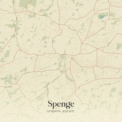 Vintage map of Spenge, Germany.
