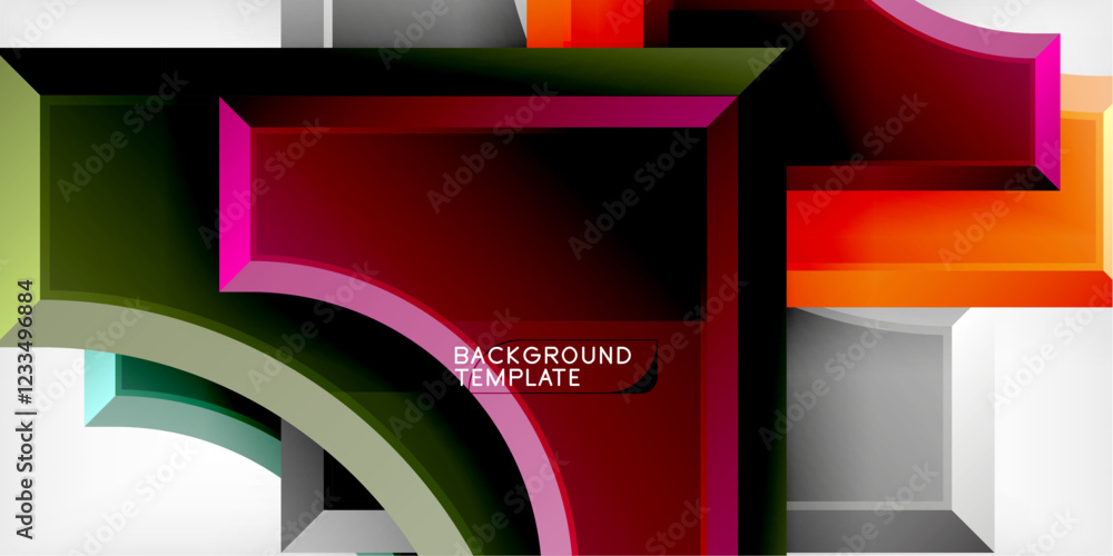 Poster Geometric design abstract background - circles and triangles