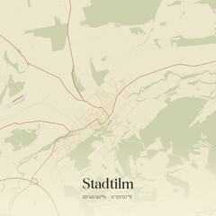 Obraz premium Vintage map of Stadtilm, Germany.