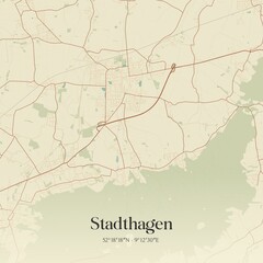 Vintage map of Stadthagen, Germany.