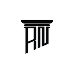 RN monogram logo design letter text name symbol monochrome logotype alphabet character simple logo