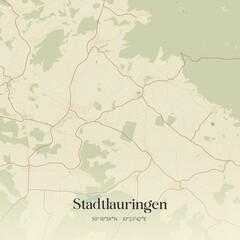 Vintage map of Stadtlauringen, Germany.