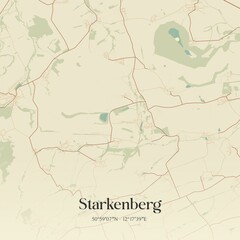 Vintage map of Starkenberg, Germany.