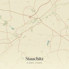Vintage map of Stauchitz, Germany.