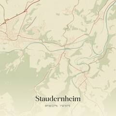 Vintage map of Staudernheim, Germany.