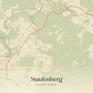 Vintage map of Staufenberg, Germany.