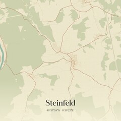 Fototapeta premium Vintage map of Steinfeld, Germany.