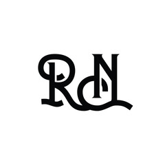 RN monogram logo design letter text name symbol monochrome logotype alphabet character simple logo