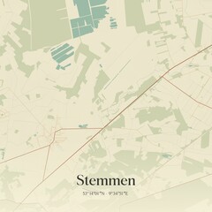 Vintage map of Stemmen, Germany.