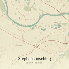 Vintage map of Stephansposching, Germany.