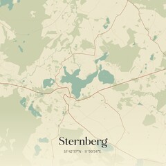 Vintage map of Sternberg, Germany.