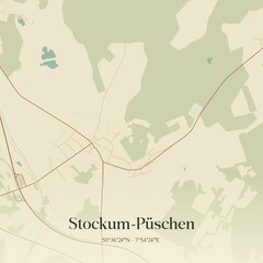 Vintage map of Stockum-Puschen, Germany.