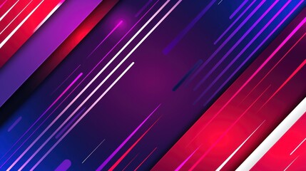 Fototapeta premium Abstract Dynamic Diagonal Lines, vibrant Purple and Red Gradient Background
