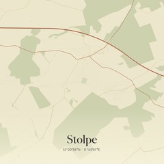 Vintage map of Stolpe, Germany.