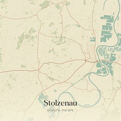 Fototapeta premium Vintage map of Stolzenau, Germany.